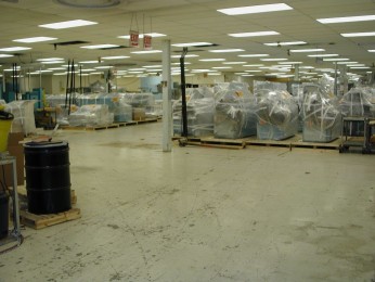 Full plant packing and machine relocation
