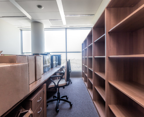 Documents packed in boxes and labeled